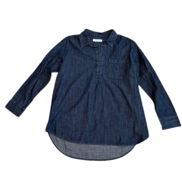 Liz Claiborne Blouse Women's Tunic Top – Dark Denim M Brand NWT - Picture 2 of 9